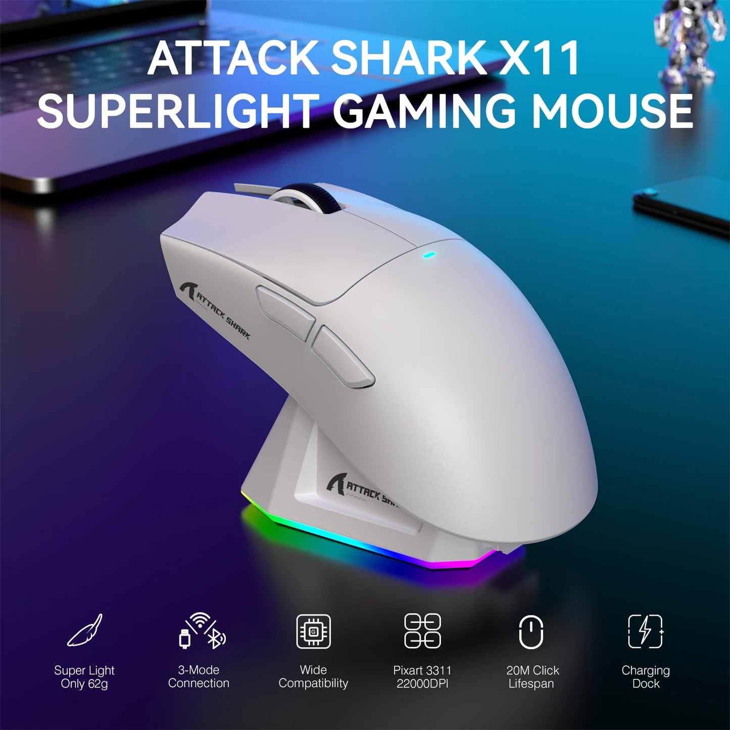 Ratón Gaming Attack Shark X11